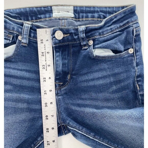 Hudson Jeans Girls 14 Skinny Medium Wash  Blue Denim Cuffed Size 14 - Picture 7 of 8